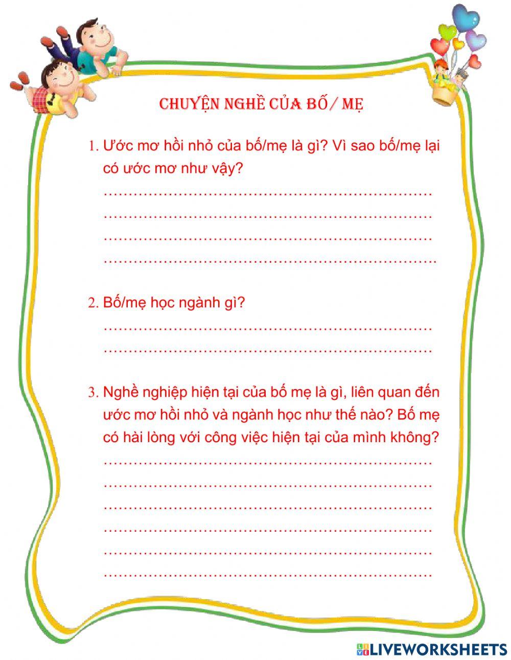 Chuyện nghề của bố mẹ