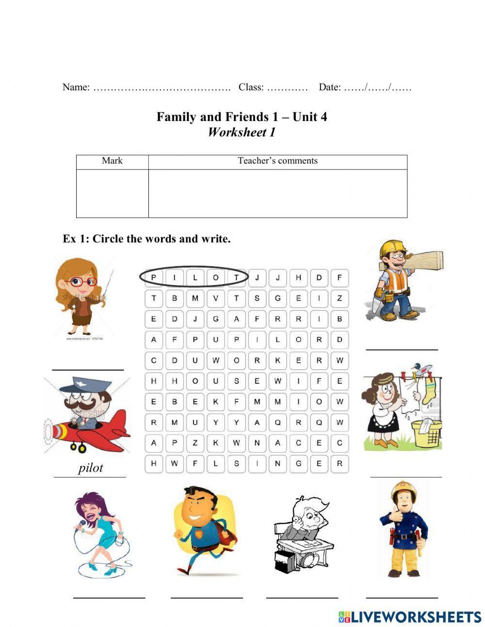 Family and Friends 1 - Unit 4 - Lesson 1&2
