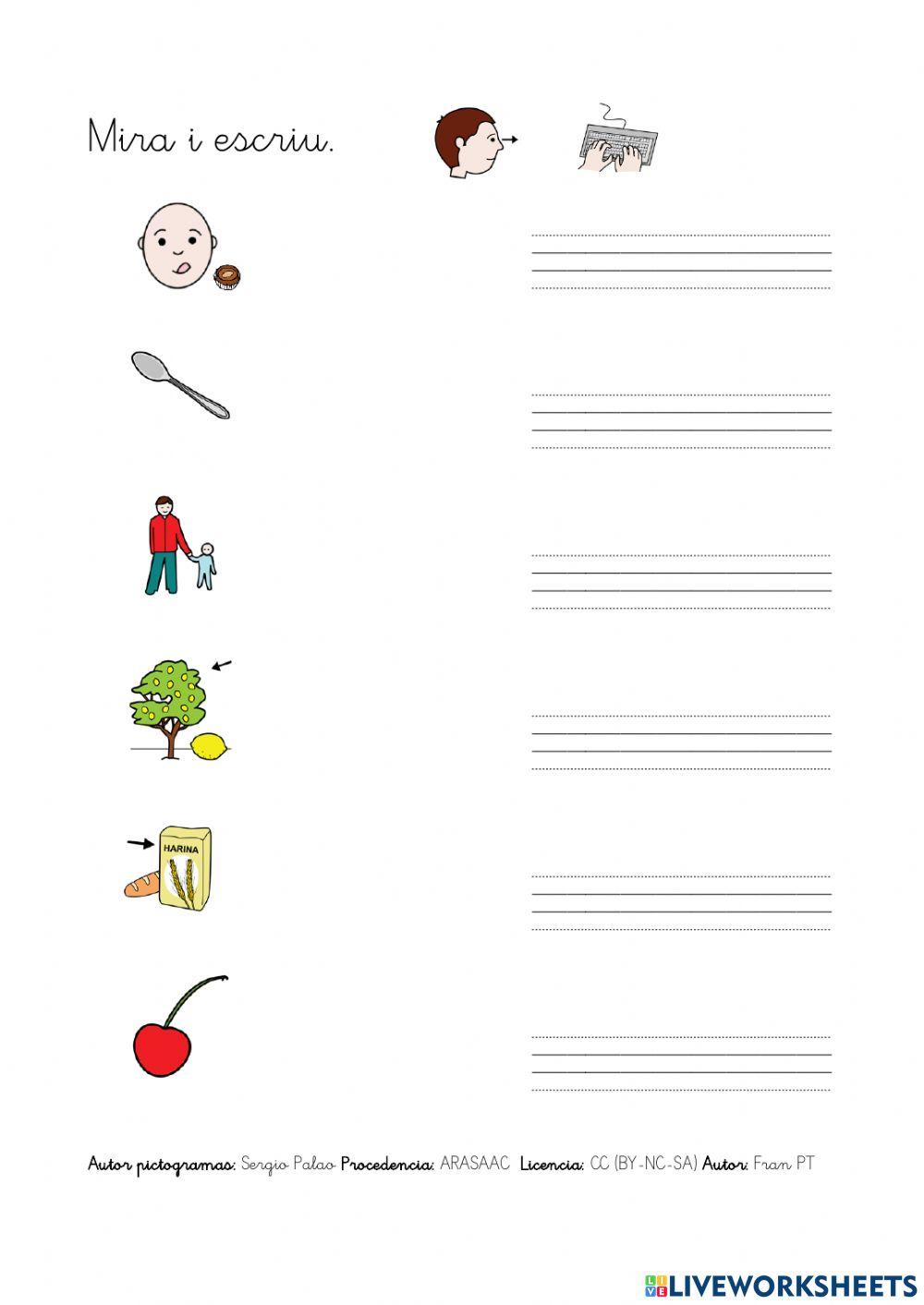 Escriure paraules amb erra.