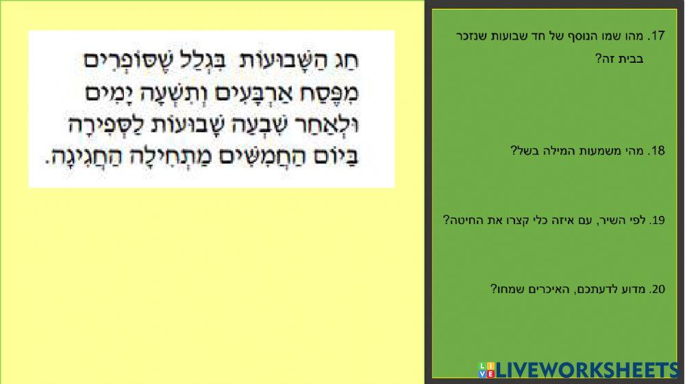 שבועות - שיר של חגית פרקל- אמסטרדם