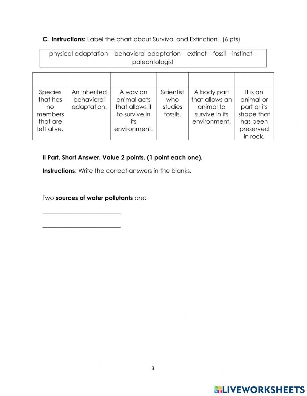 II Short Test 6 Grade I Tri 2021