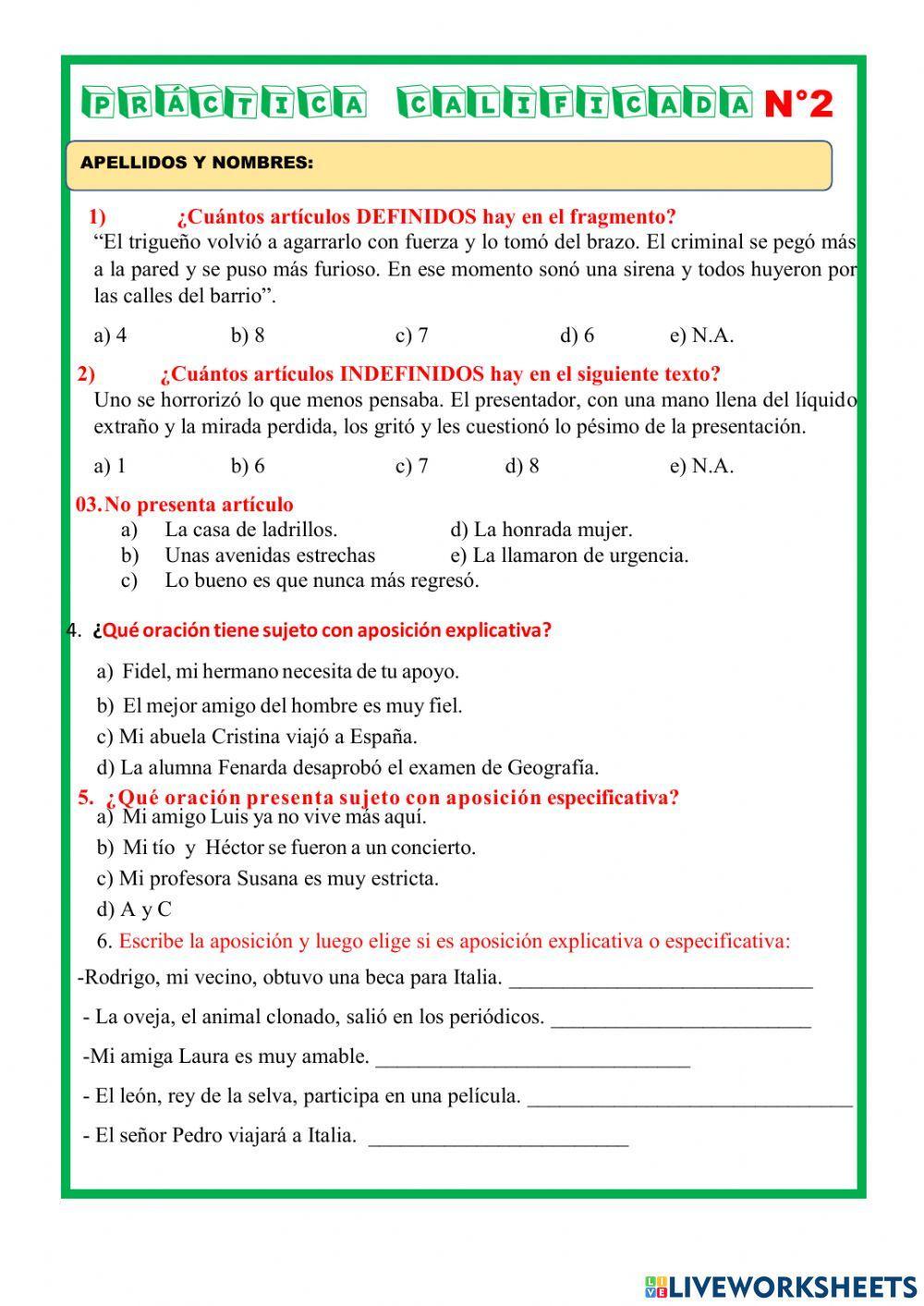 Articulo y aposiciones