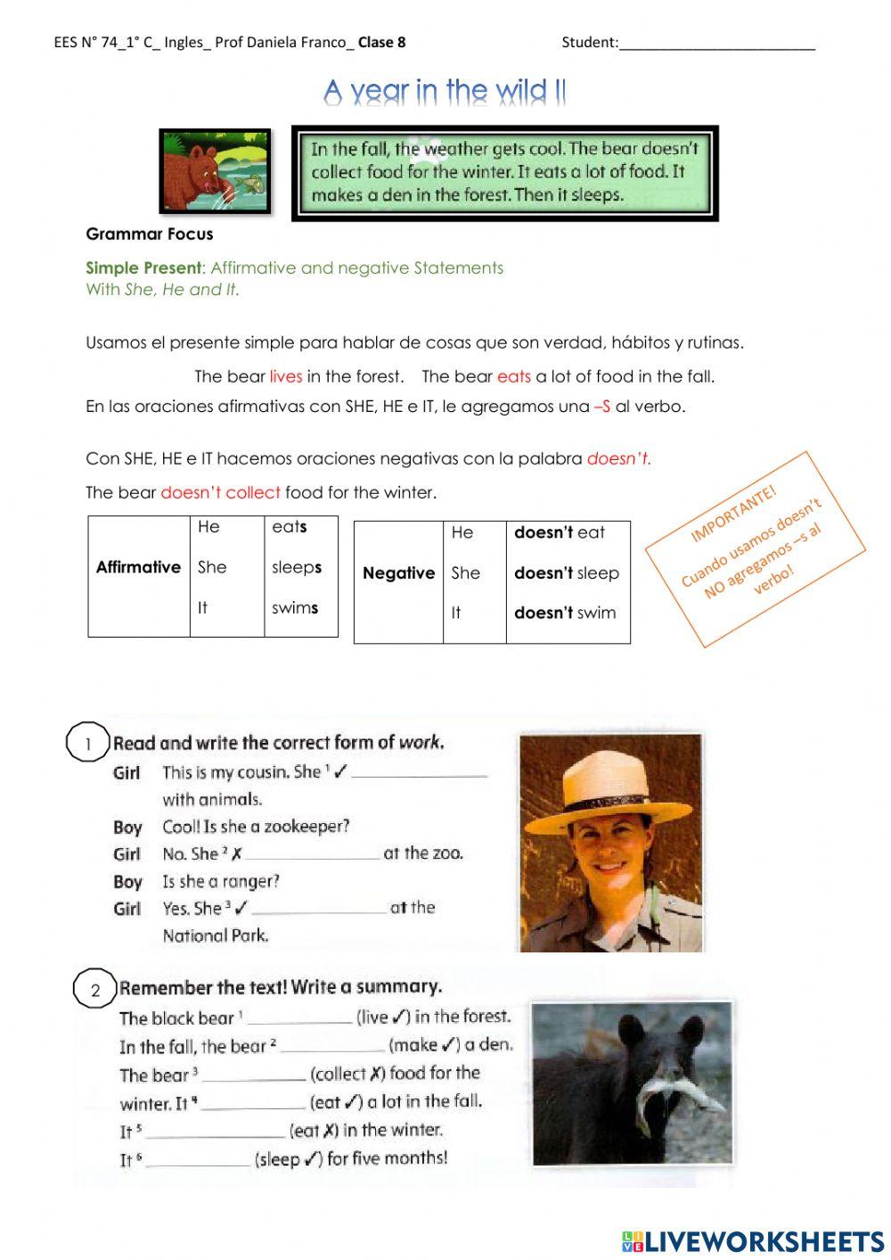 Present simple 3rd person