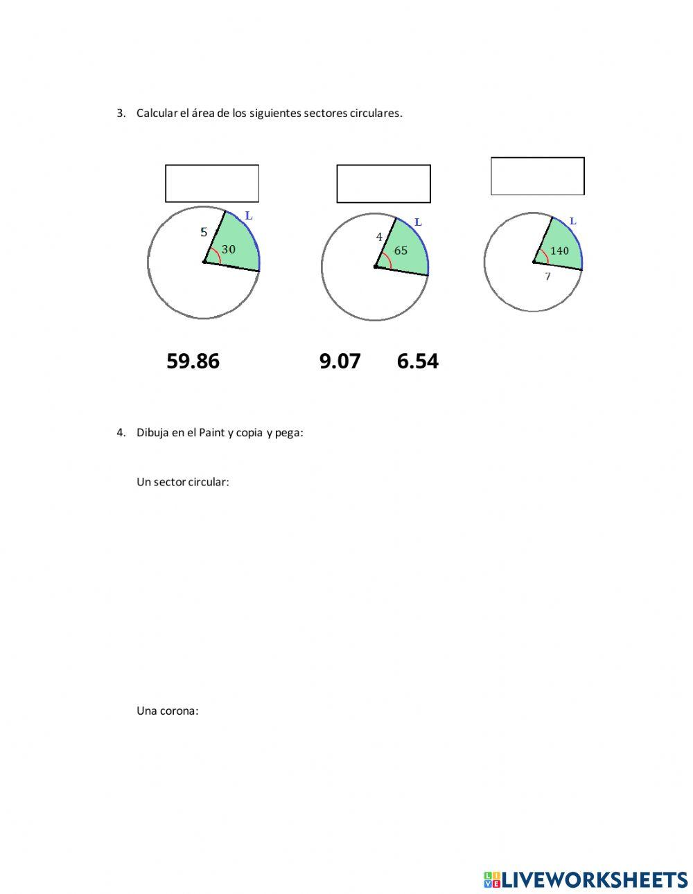 Repaso sectores,coronas y arcos
