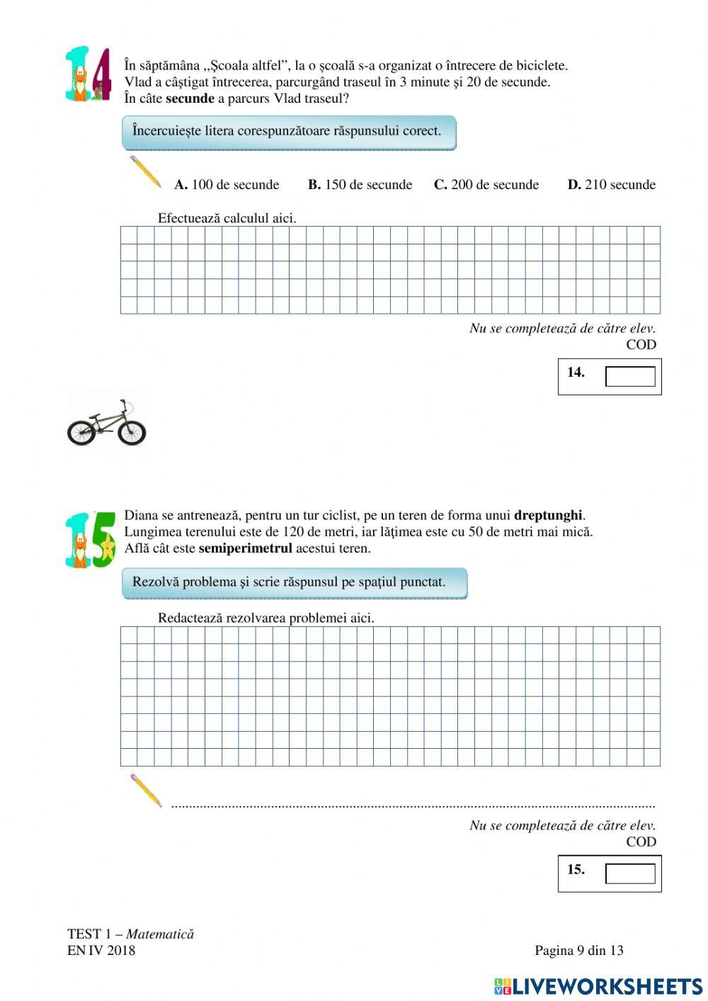 Evaluare - matematica