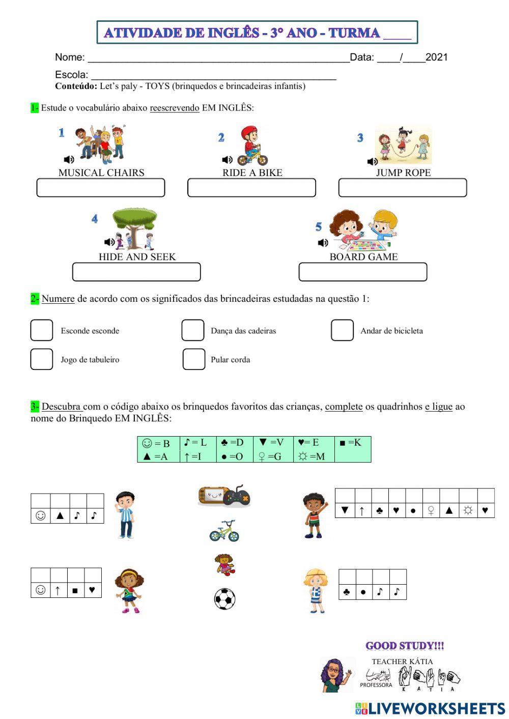 3° ano - INGLÊS - 21-05-21