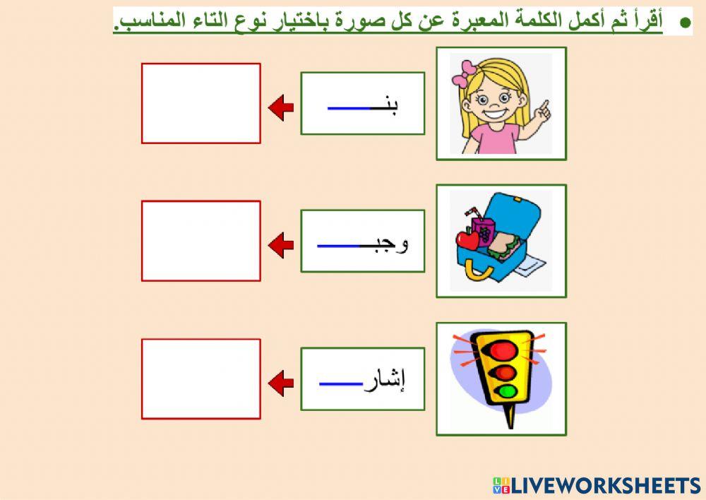 التاء المربوطة والتاء المفتوحة - ١