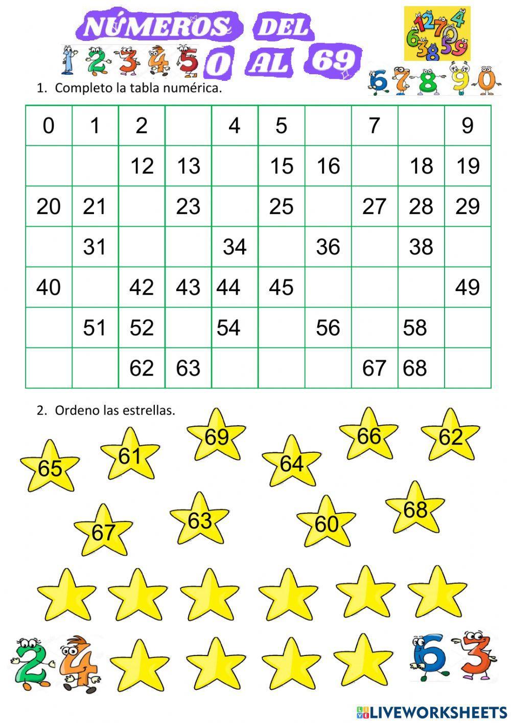 Números del 0 al 69