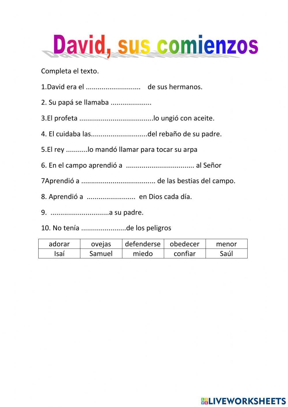 David, sus comienzos