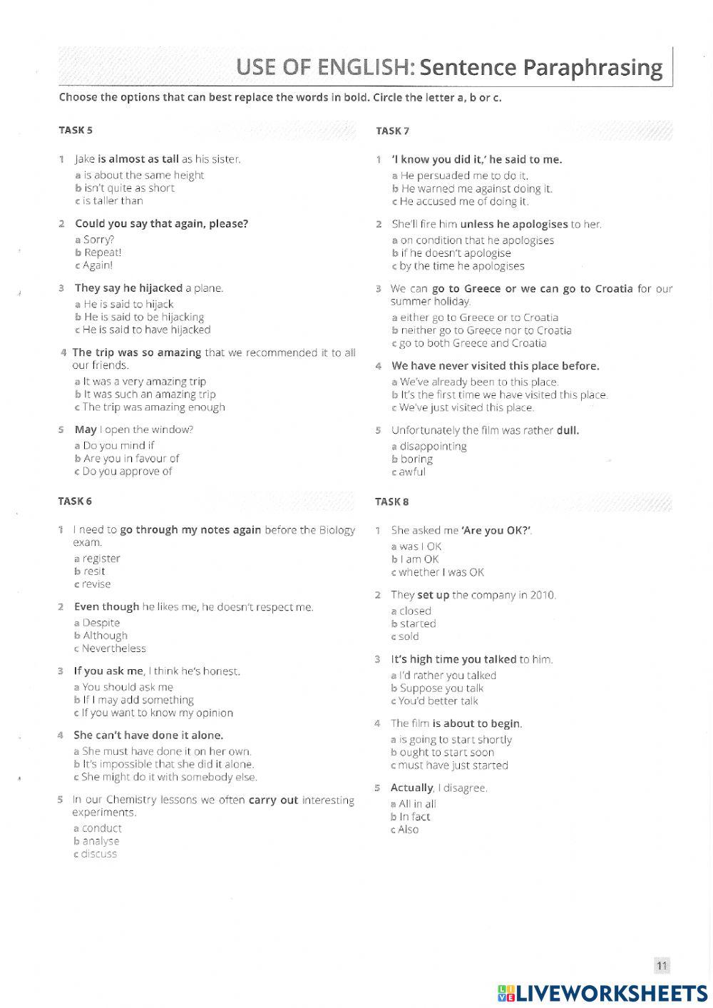 Focus on exams - Use of English 2