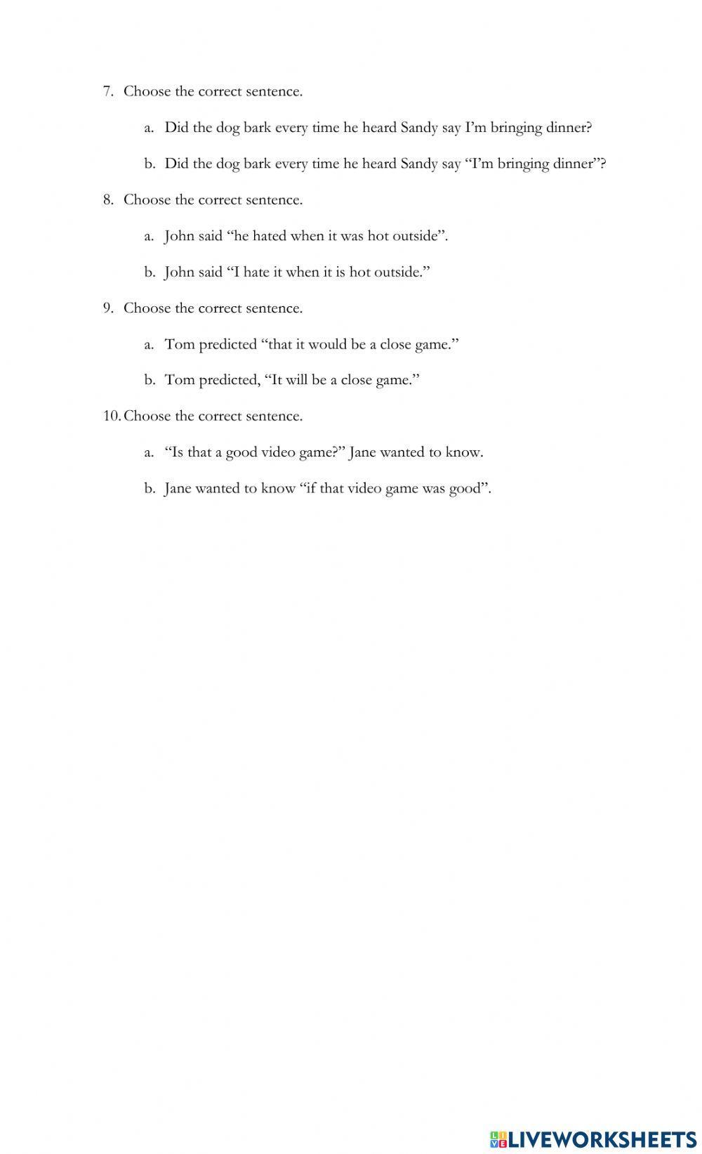 Grade 8 - Quotation Marks Review
