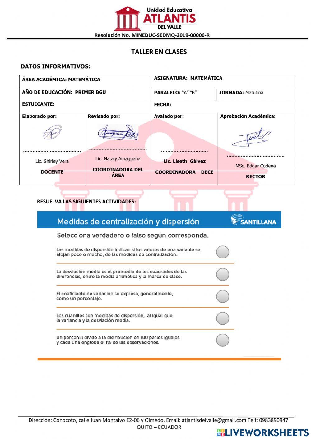 Medidas de centralización, dispersión y posición.