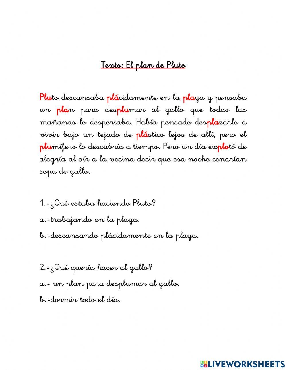 Actividad 4 comprensión lectora 2 básicos