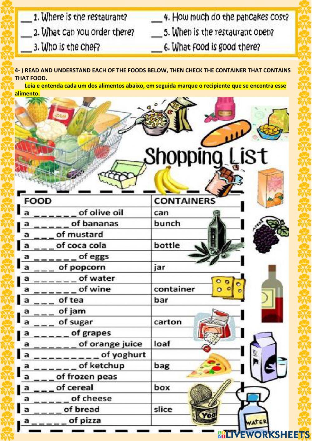 2nd BIMESTER - 2ª ACTIVITY – FOOD REVIEWS - GRADE 9th