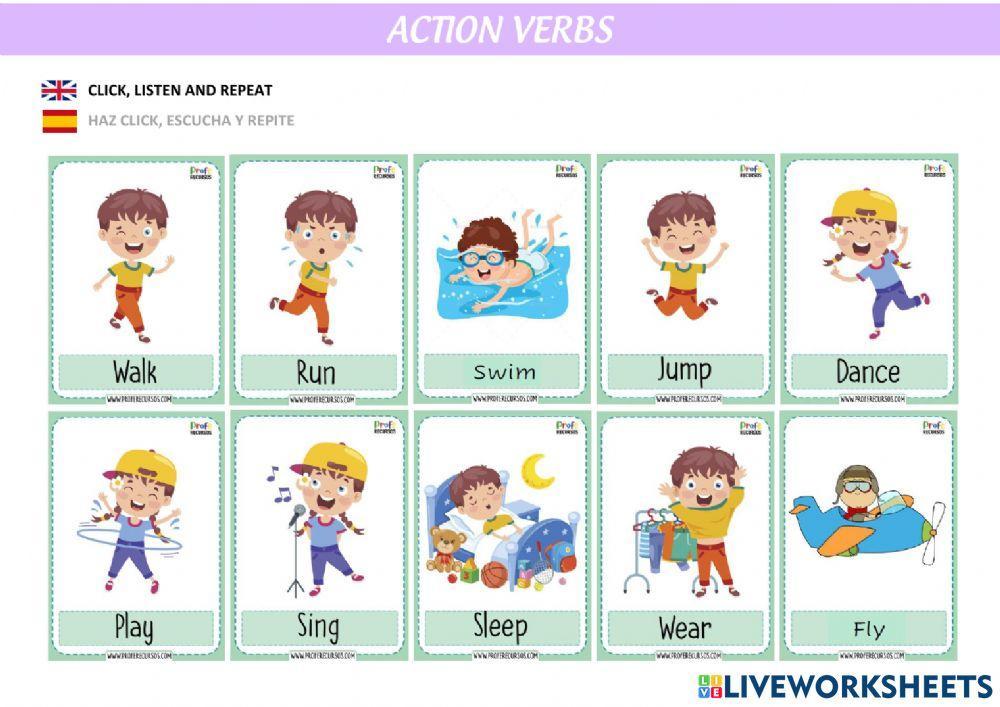 ACTION VERBS flashcards