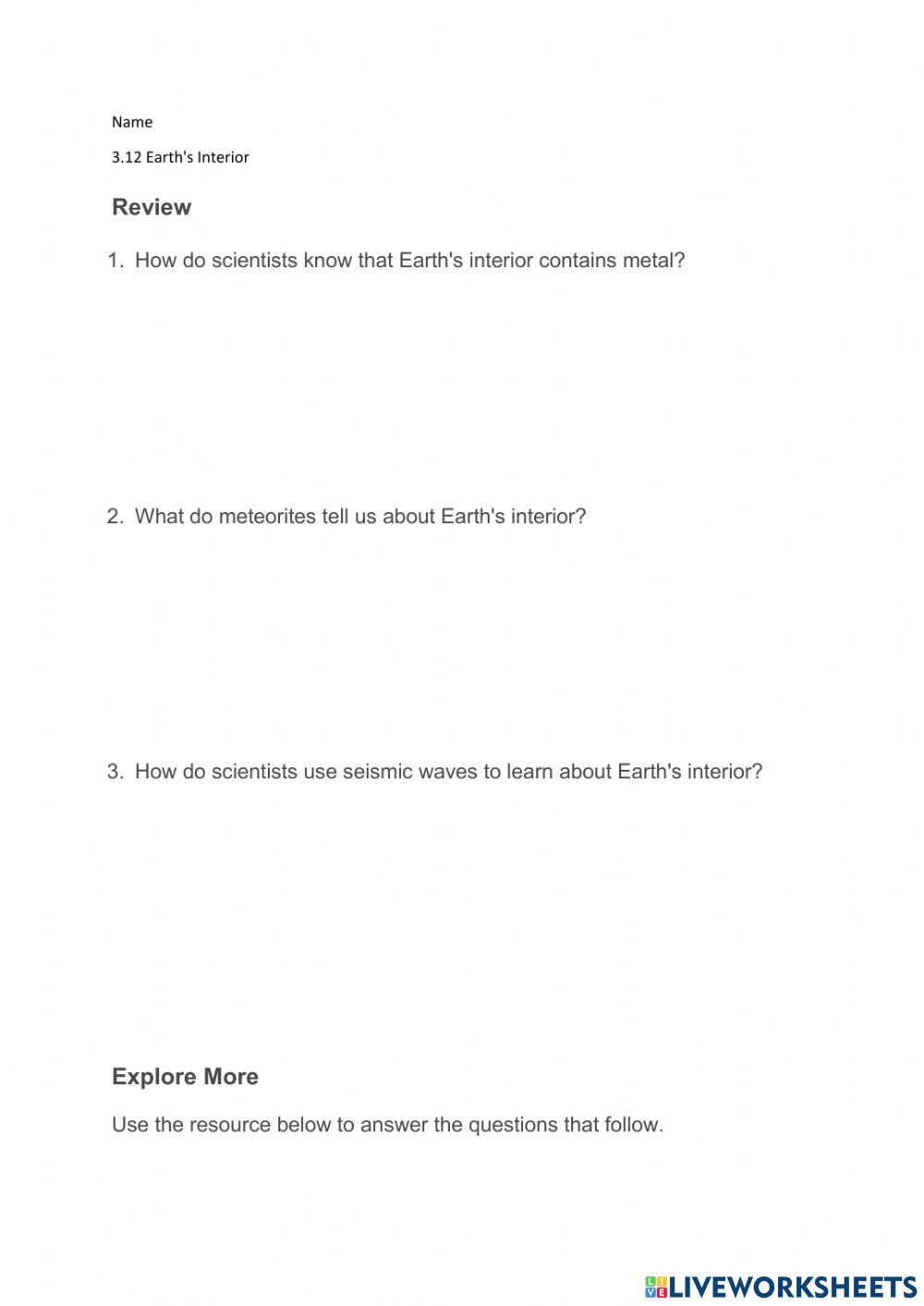 3.12 Earth's Interior