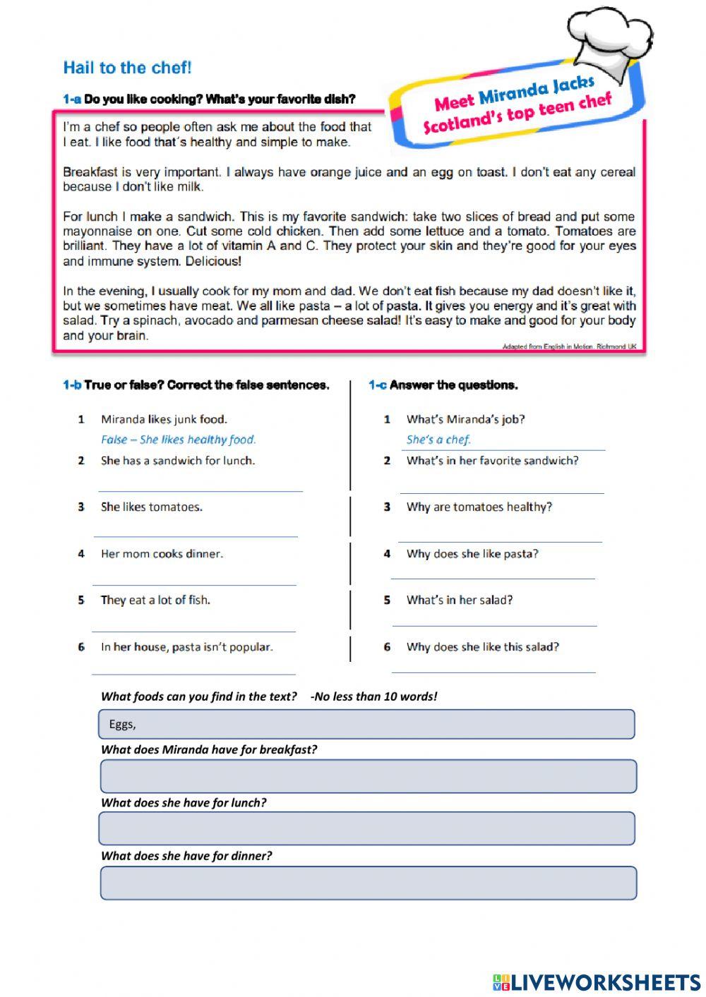 Task 6 - Eating habits