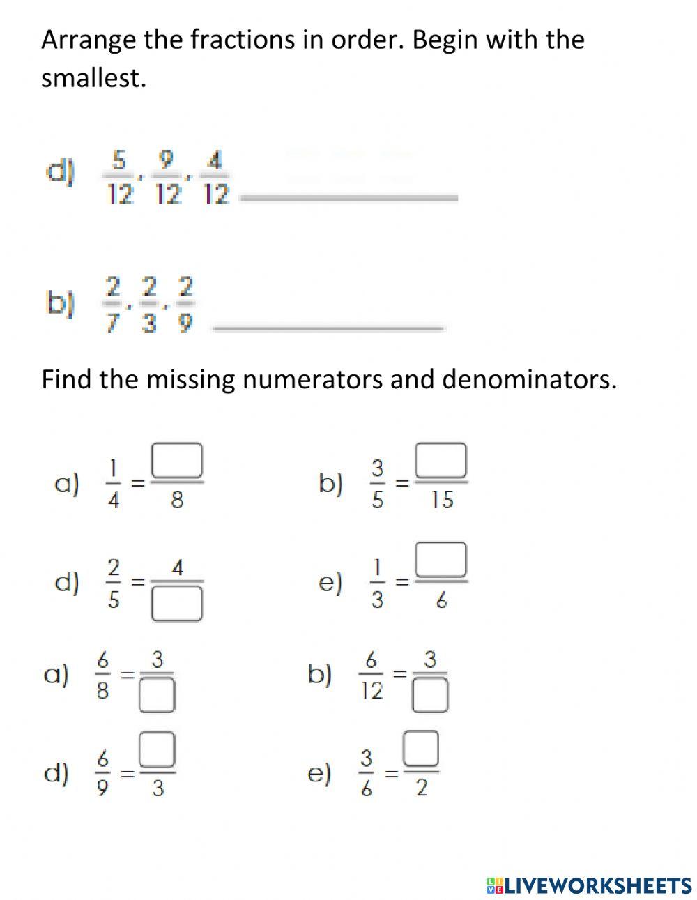 Quiz Fractions Part 1