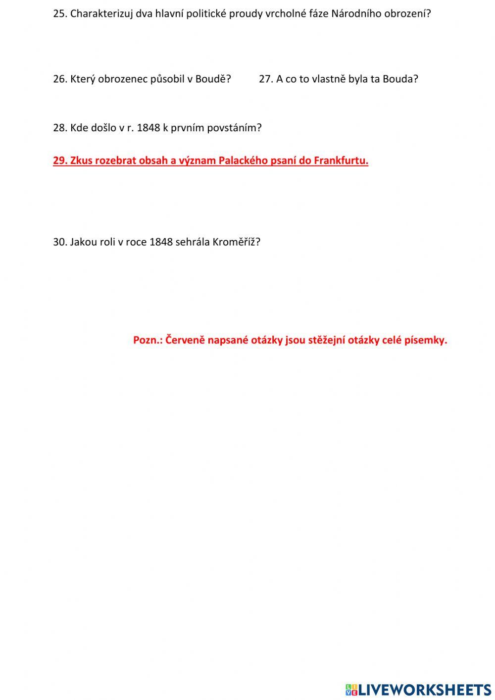 Písemka - Franc. revoluce - 1848