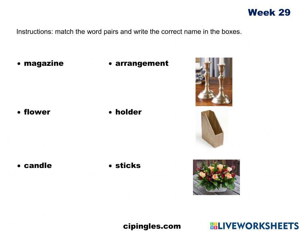 Verbs and Living Room 2 Week 29