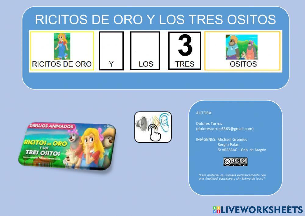 Ricitos de oro y los tres ositos worksheet Live Worksheets