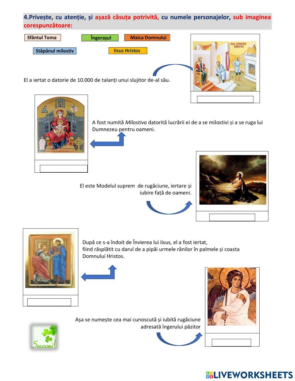 Evaluare cls a VI-a - VIATA CRESTINULUI IMPREUNA CU SEMENII