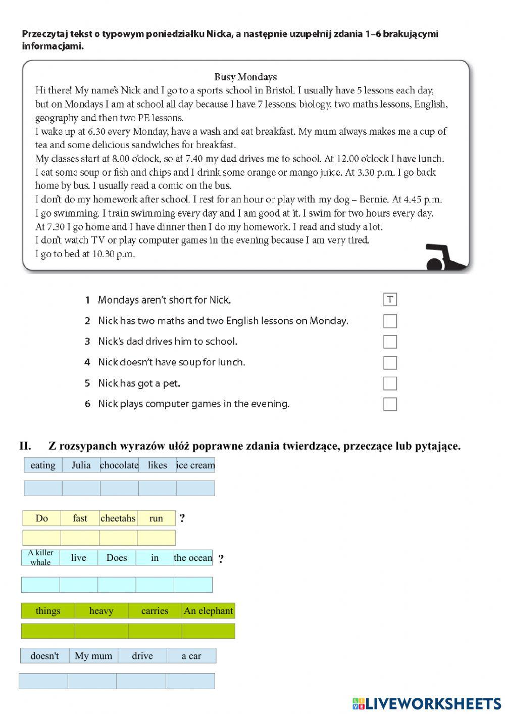 Klasówka IV u. 6 poprawa