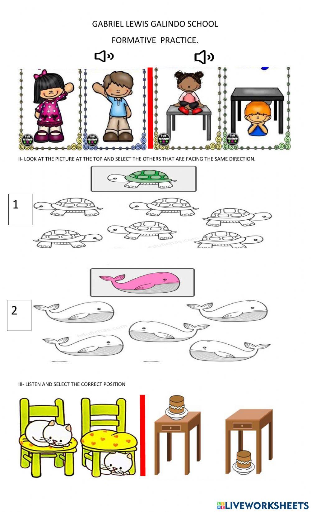 Up, down, left … | Free Interactive Worksheets | 998109