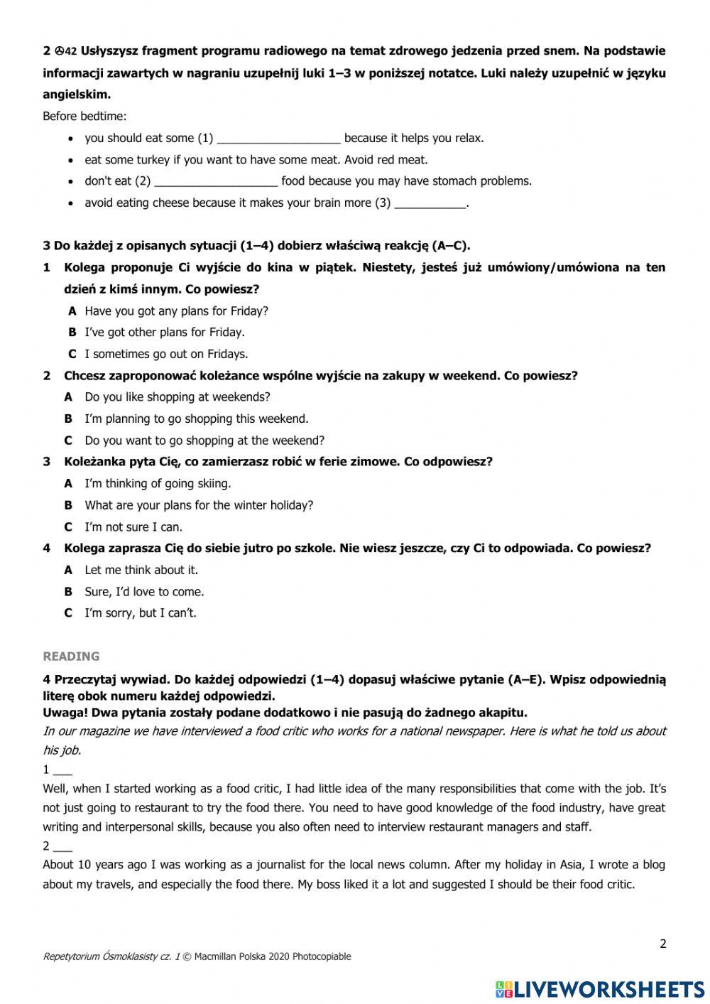 Unit 6 Repetytorium Macmillan cz.1