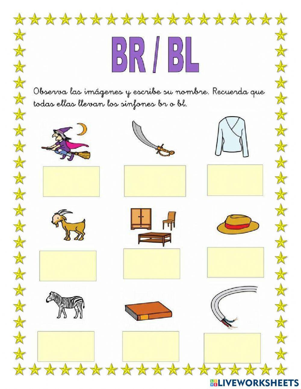 Palabras con bl,pl,pr,pl