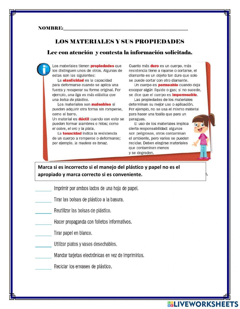 Los materiales y sus propiedades Los materiales y sus propiedades