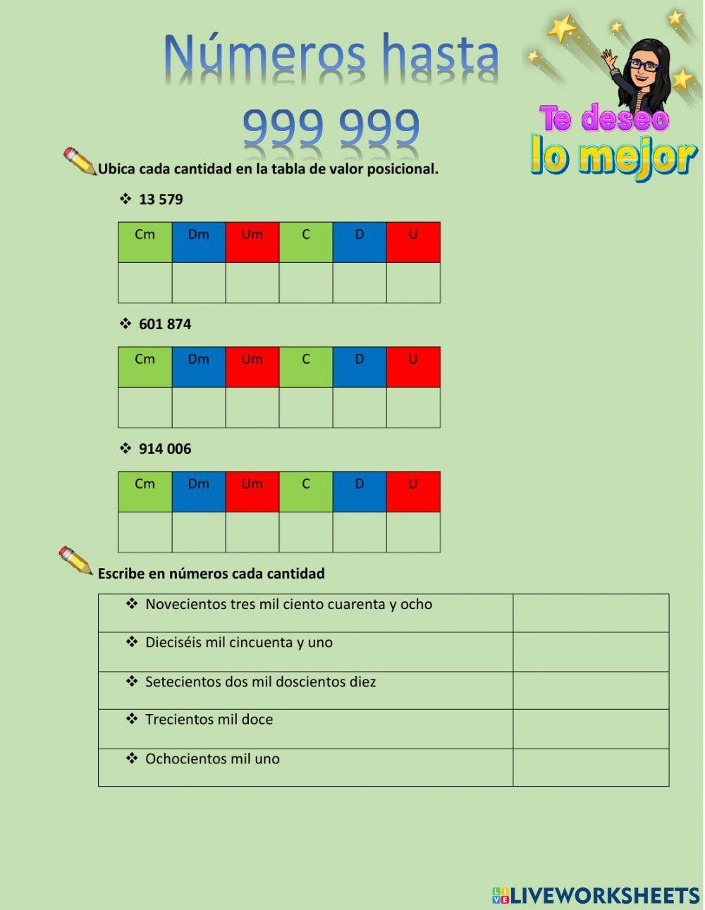 Números hasta 999 999