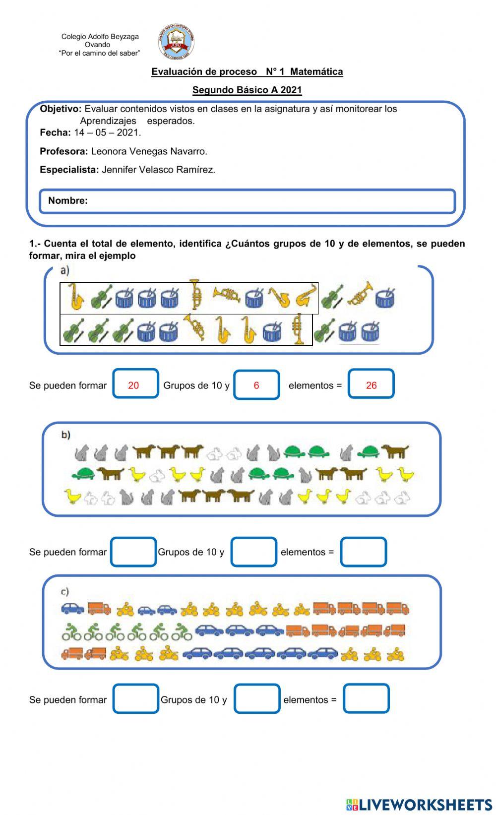 Evaluación Matemática