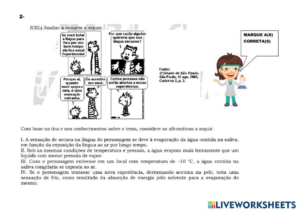 Soluções e propriedades coligativas