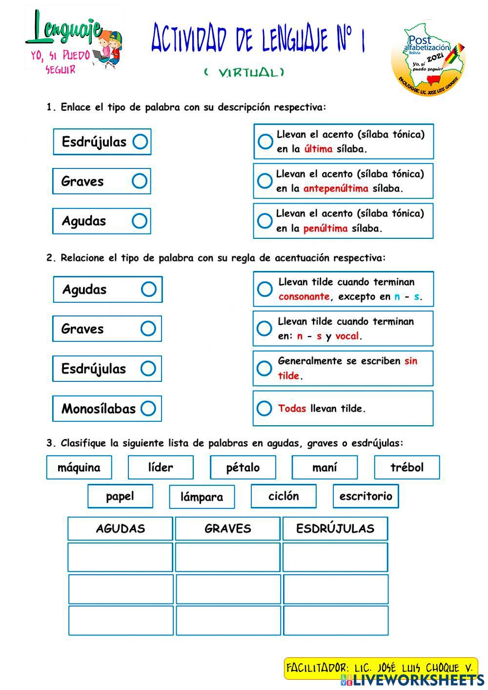 CLASIFICACIÓN DE LAS PALABRABRAS