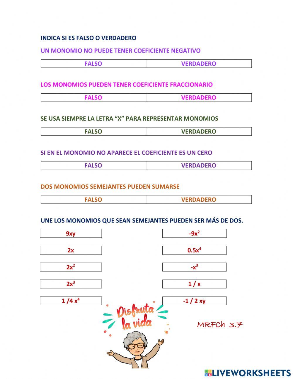 Expresiones algebraicas
