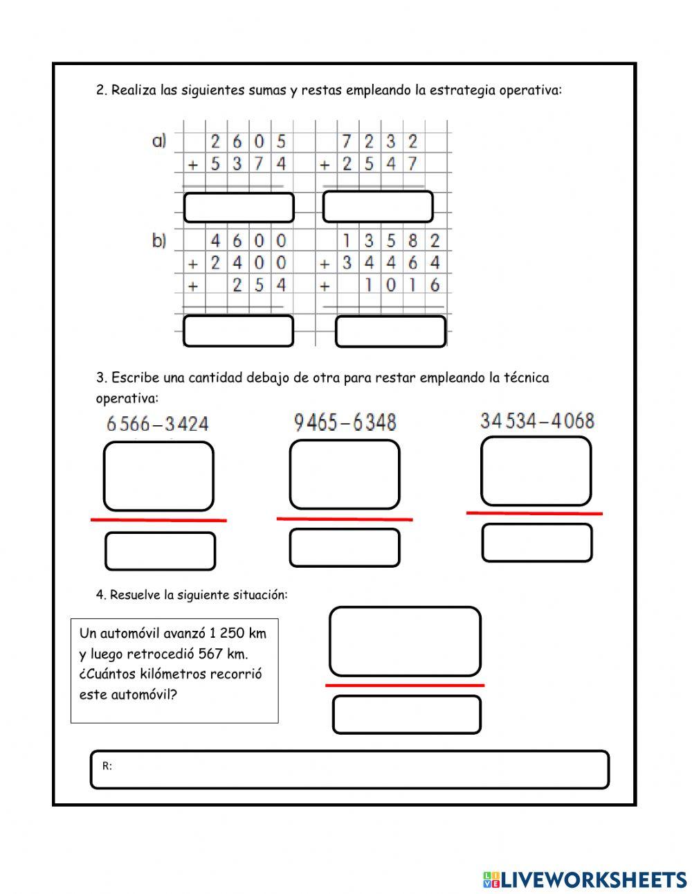 Sumas y restas tecnica operativa