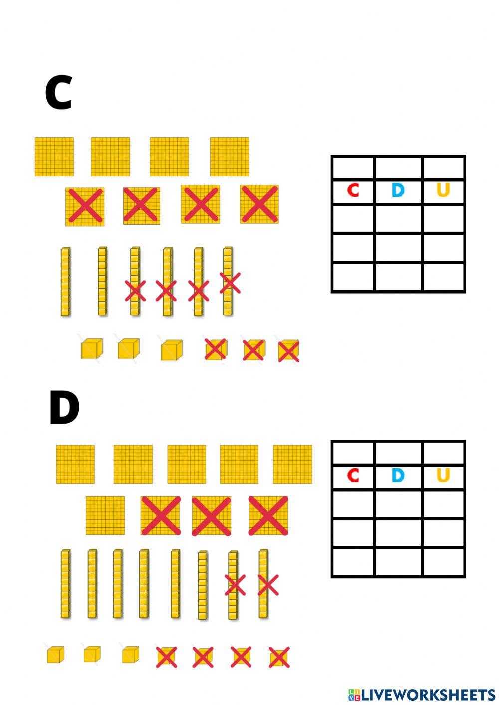 Subtração com centenas