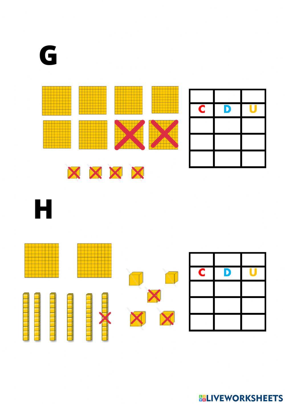 Subtração com centenas