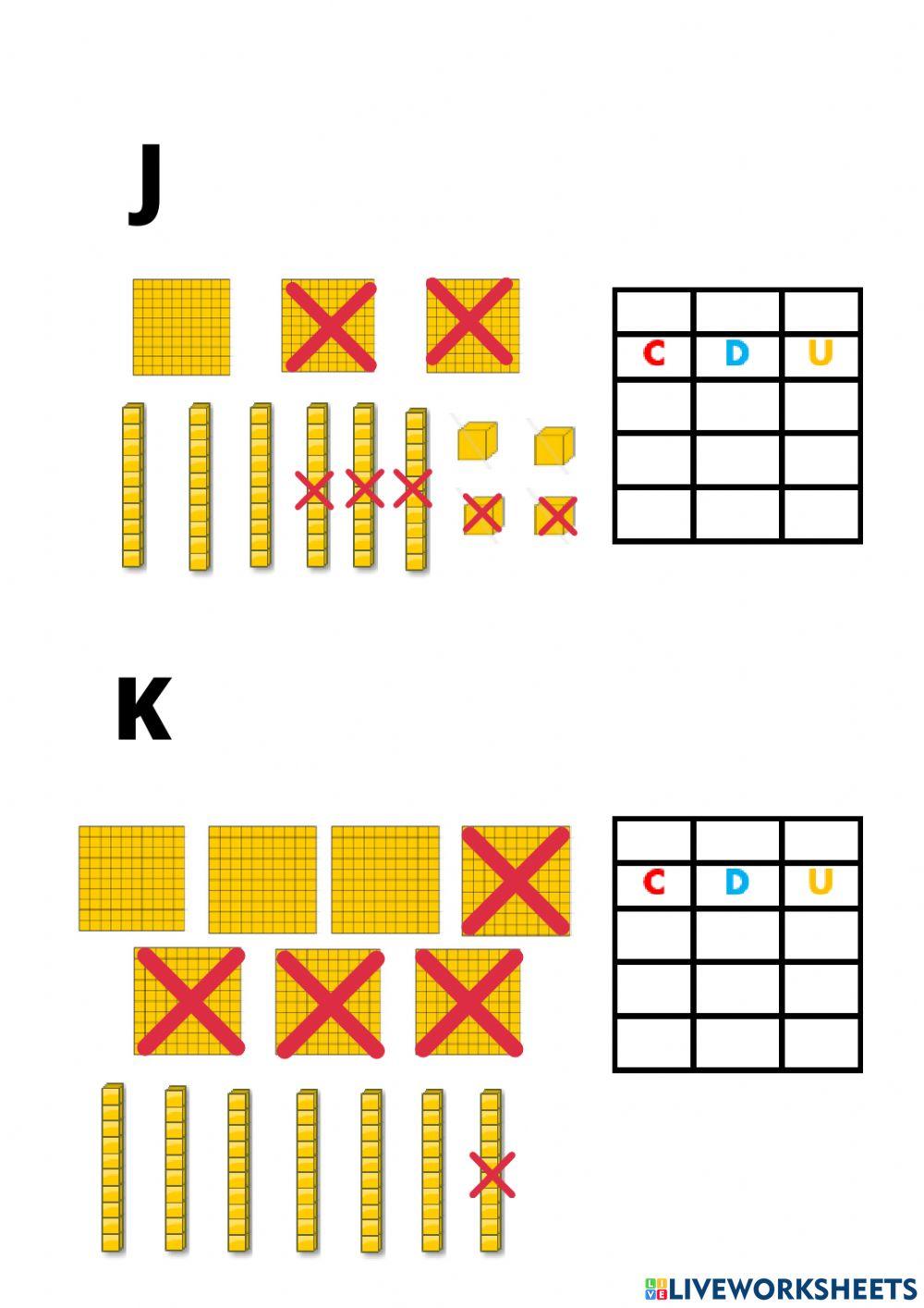 Subtração com centenas