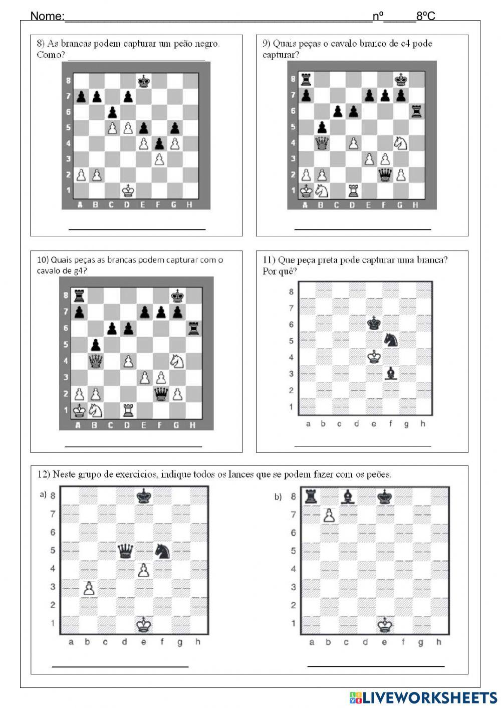 Xadrez Exercicio 3 Lances, PDF, Xadrez