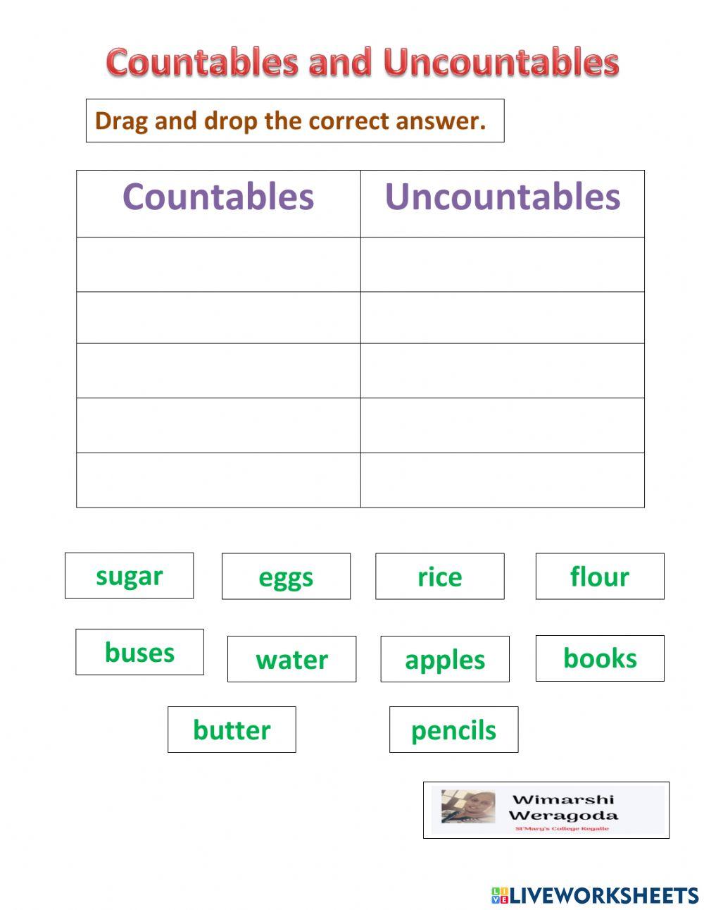 Countables and Uncountables