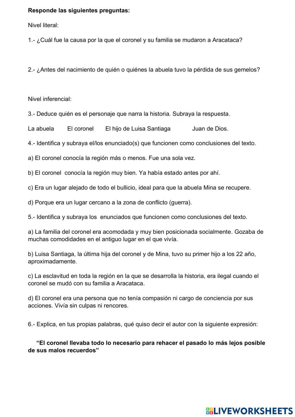 Compresión Lectora - 4to C