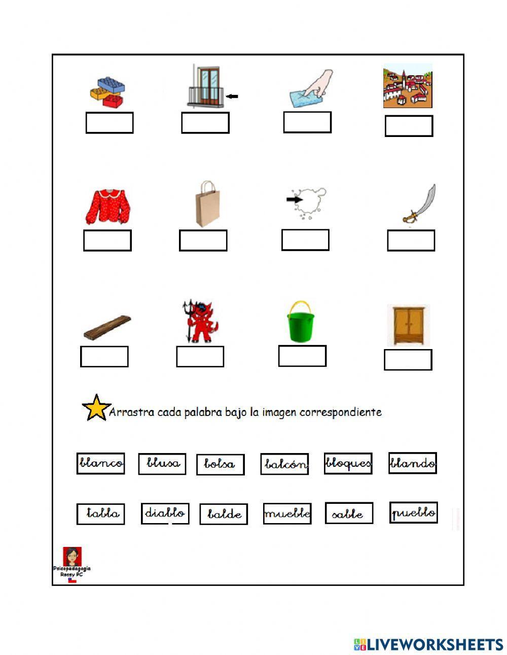 Sinfones -BL une palabra con imagen