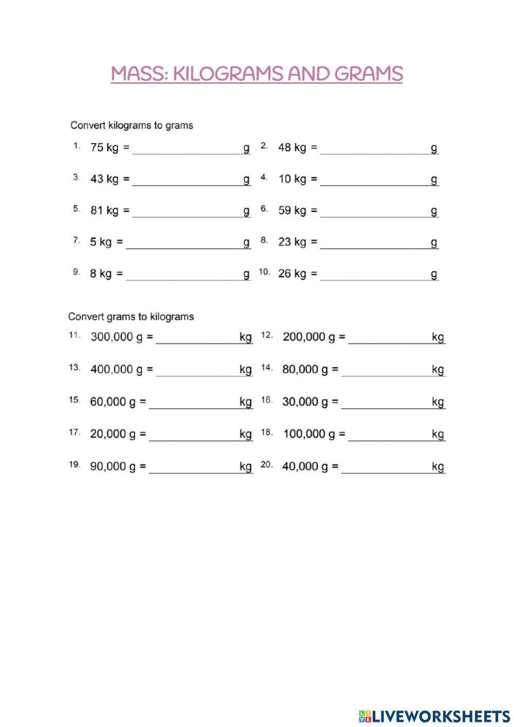 Kilograms and grams