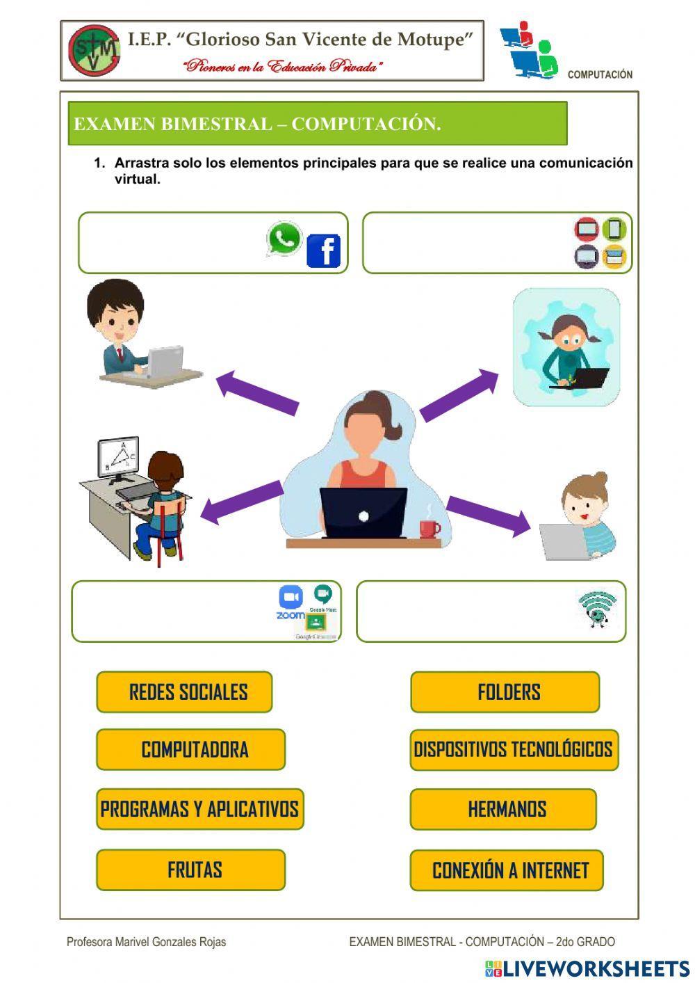 Examen bimestral 2do grado - computación