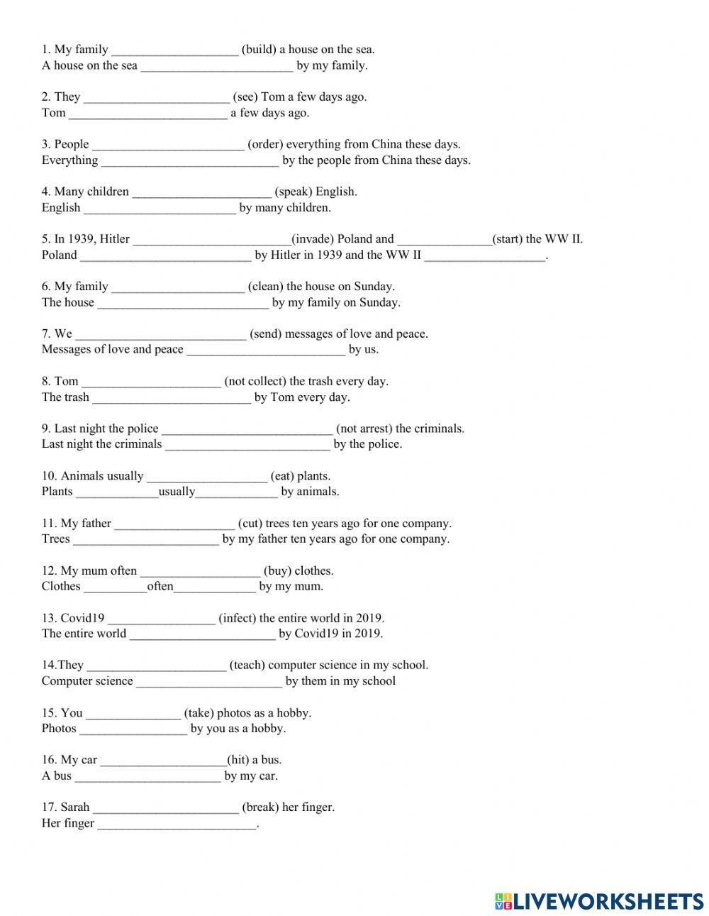 Active - Passive: Present Simple, Past Simple