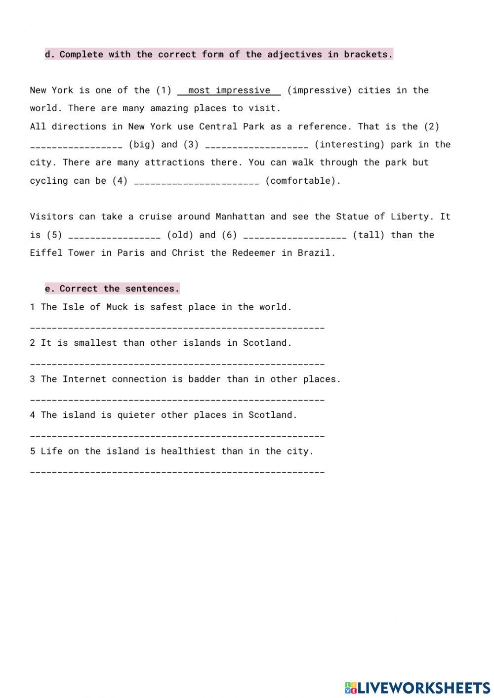 Comparatives and superlatives