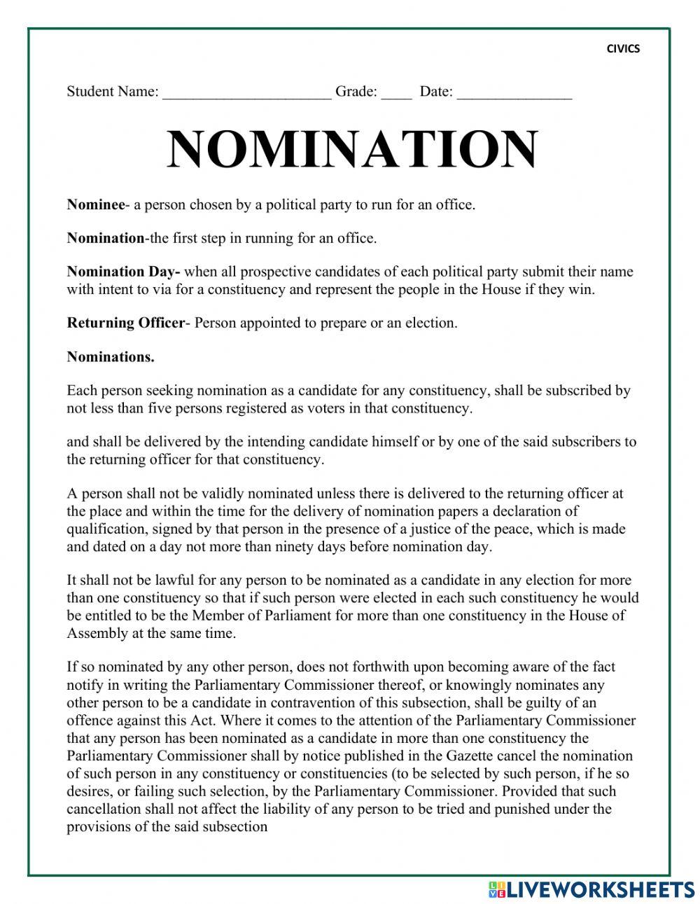 Nomination
