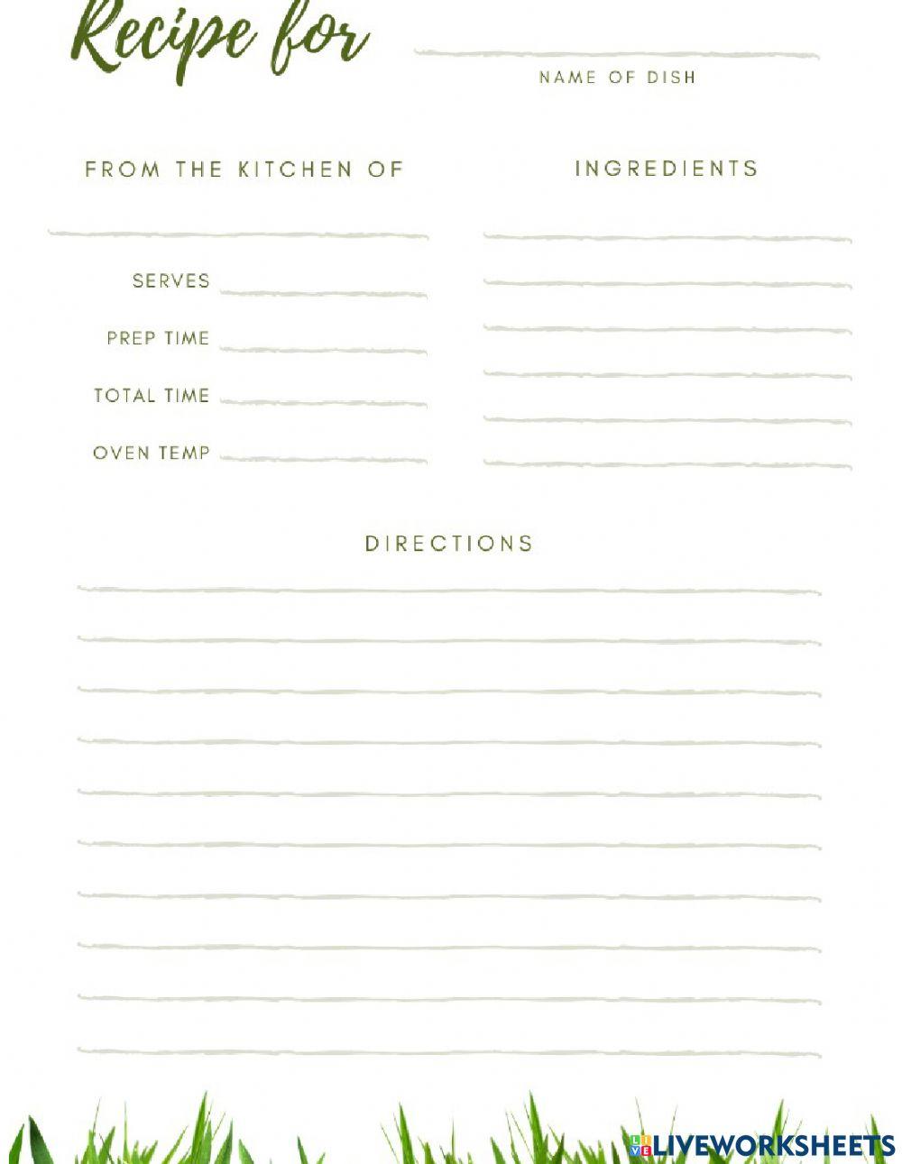 Recipe Card